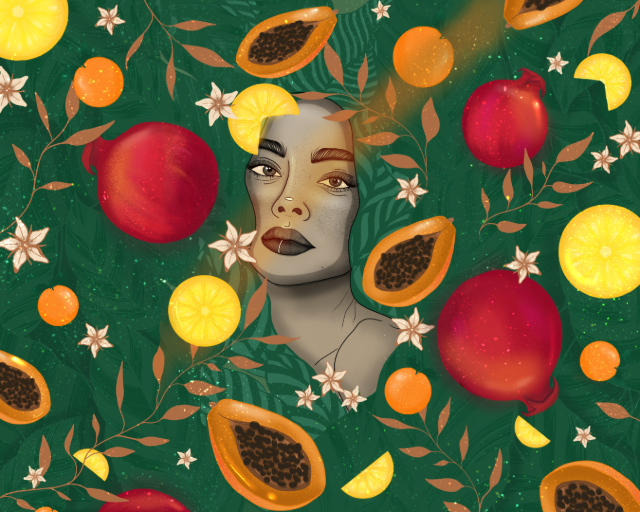 Mon Illustration portfolio femme tropicale